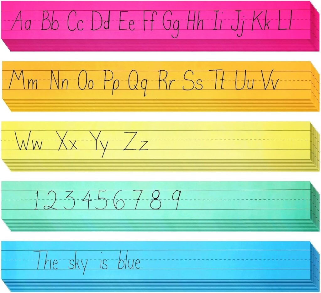 Colored Sentence Strips https://amzn.to/3Ih1jcQ